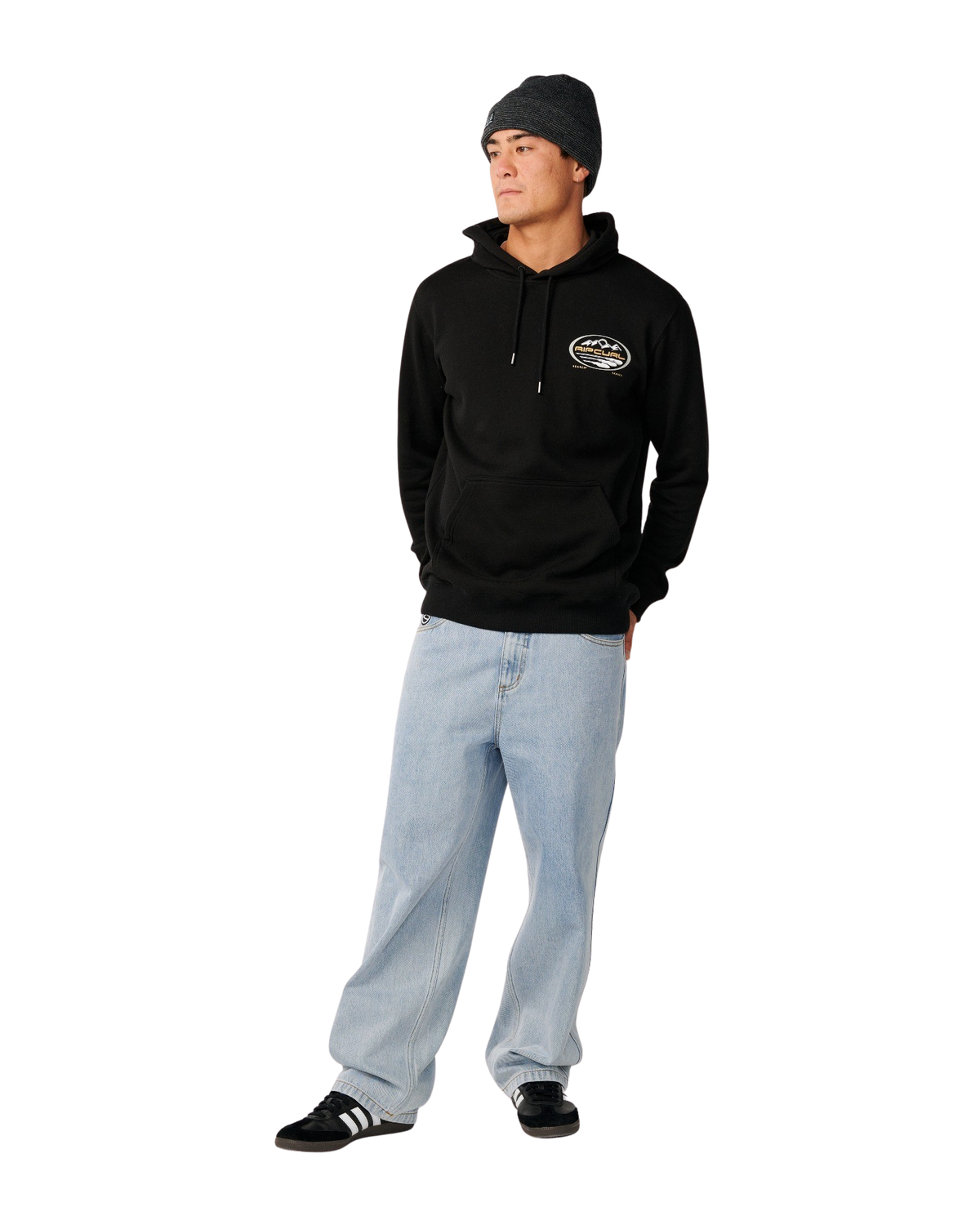 The Rip Curl Mens S-Series Line Up Hoodie in Black