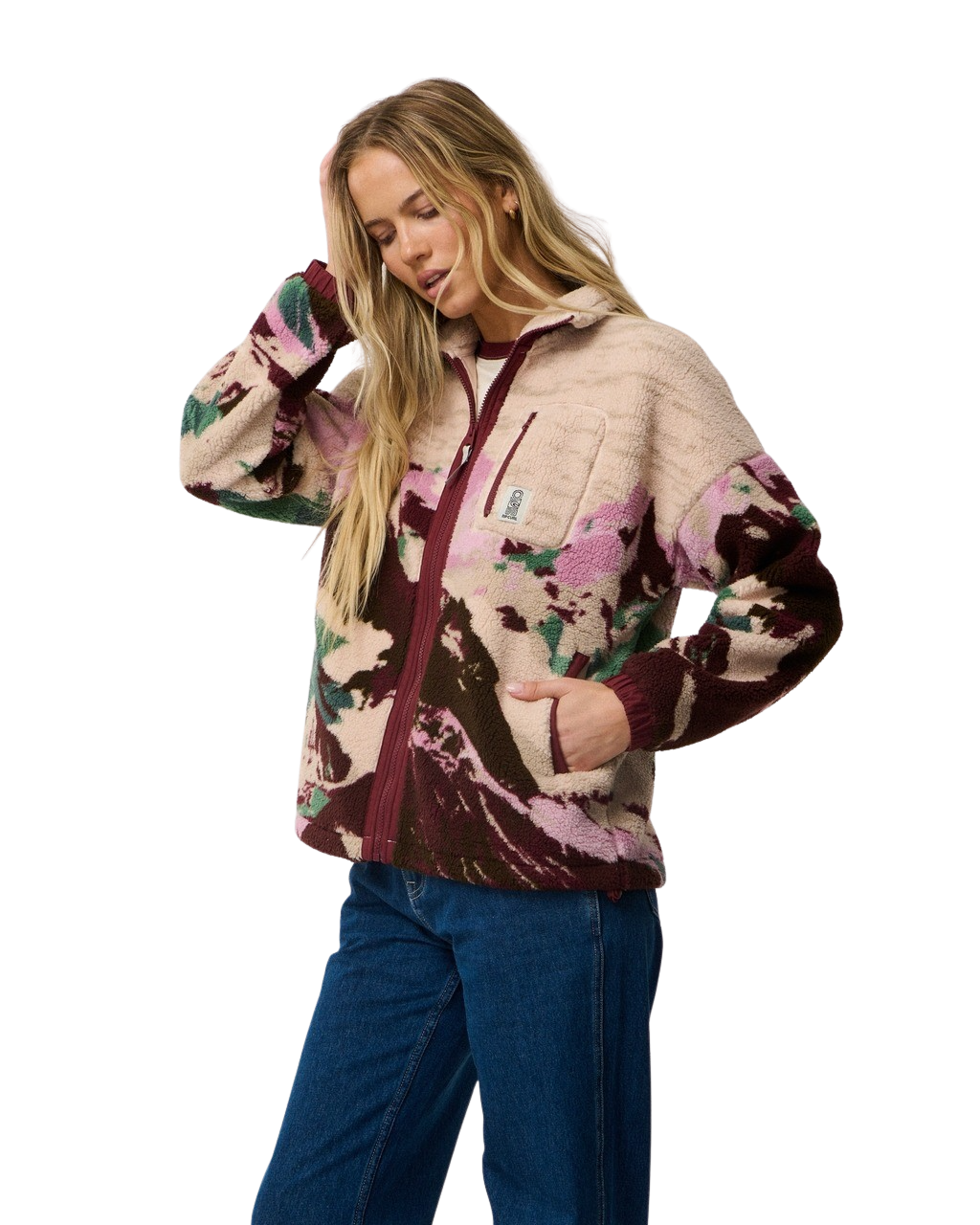 The Rip Curl Womens S-Series Bonded Polar Fleece Jacket in Dark Plum