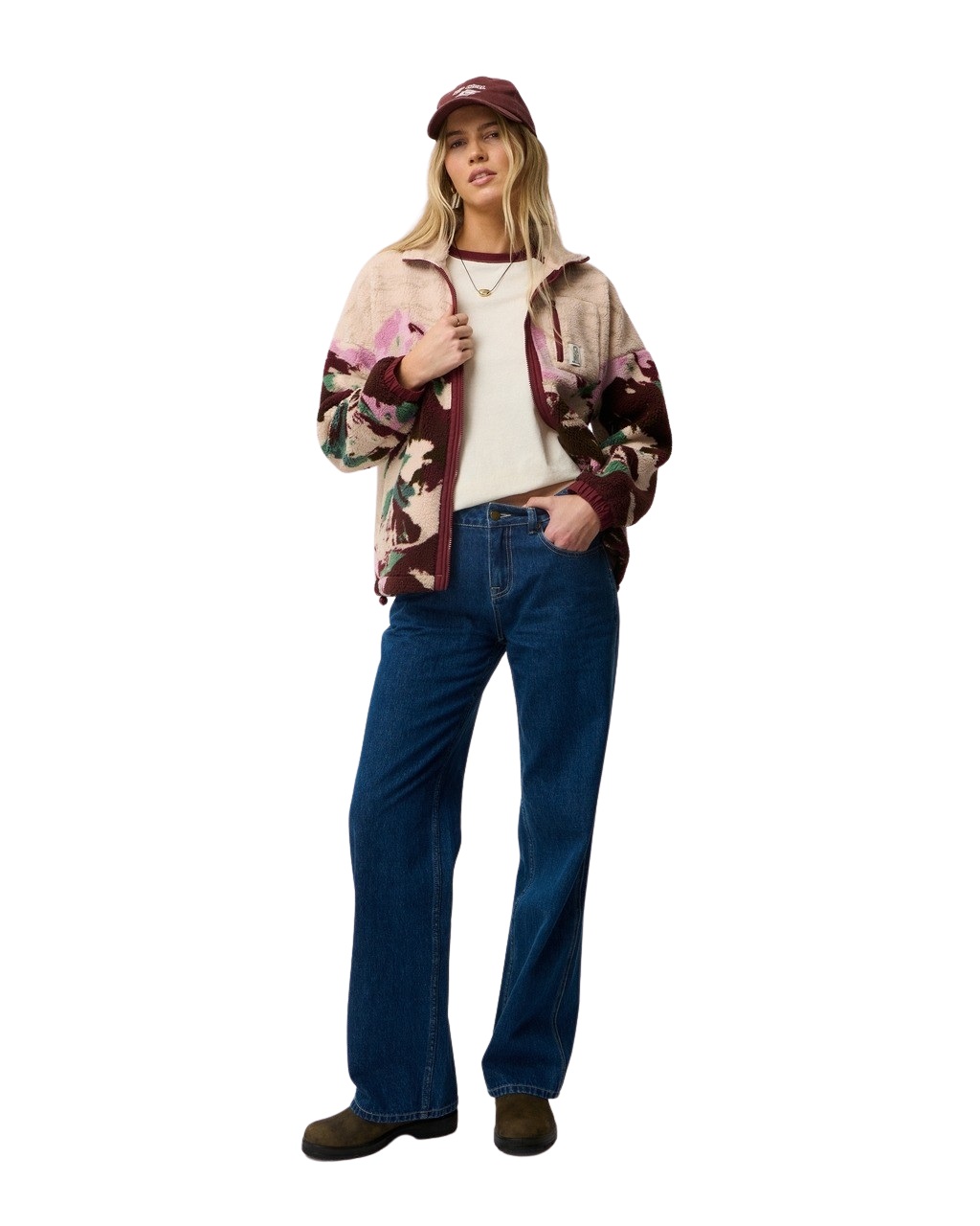 The Rip Curl Womens S-Series Bonded Polar Fleece Jacket in Dark Plum