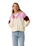 The Rip Curl Womens Party Wave Zip Hoodie in Off White