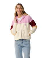 The Rip Curl Womens Party Wave Zip Hoodie in Off White