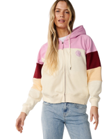 The Rip Curl Womens Party Wave Zip Hoodie in Off White