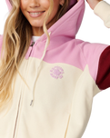 The Rip Curl Womens Party Wave Zip Hoodie in Off White
