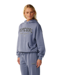 The Rip Curl Womens Varsity Sports Hoodie in Blue Grey