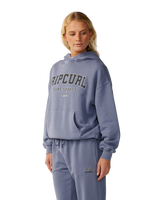 The Rip Curl Womens Varsity Sports Hoodie in Blue Grey