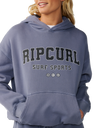 The Rip Curl Womens Varsity Sports Hoodie in Blue Grey