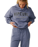 The Rip Curl Womens Varsity Sports Hoodie in Blue Grey