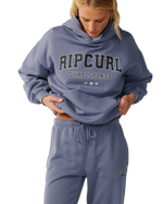 The Rip Curl Womens Varsity Sports Hoodie in Blue Grey