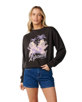 The Rip Curl Womens Party Wave Sweatshirt in Washed Black