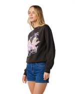 The Rip Curl Womens Party Wave Sweatshirt in Washed Black