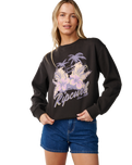 The Rip Curl Womens Party Wave Sweatshirt in Washed Black