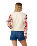 The Rip Curl Womens Party Wave Print Sweatshirt in Off White