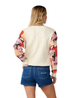 The Rip Curl Womens Party Wave Print Sweatshirt in Off White