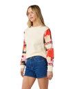 The Rip Curl Womens Party Wave Print Sweatshirt in Off White