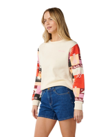 The Rip Curl Womens Party Wave Print Sweatshirt in Off White