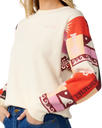The Rip Curl Womens Party Wave Print Sweatshirt in Off White