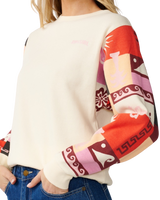 The Rip Curl Womens Party Wave Print Sweatshirt in Off White
