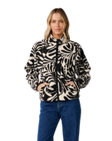 The Rip Curl Womens Party Pack Zip Through Polar Fleece in Black & White