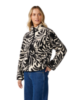 The Rip Curl Womens Party Pack Zip Through Polar Fleece in Black & White