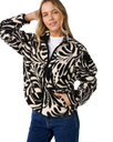 The Rip Curl Womens Party Pack Zip Through Polar Fleece in Black & White