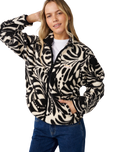The Rip Curl Womens Party Pack Zip Through Polar Fleece in Black & White