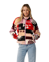 The Rip Curl Womens Party Wave Zip Fleece in Multi
