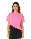 The Rip Curl Womens Icons Of Surf T-Shirt in Super Pink