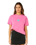 The Rip Curl Womens Icons Of Surf T-Shirt in Super Pink