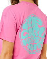 The Rip Curl Womens Icons Of Surf T-Shirt in Super Pink