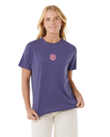 The Rip Curl Womens Icons Of Surf T-Shirt in Moonlight Blue