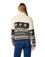 The Rip Curl Womens Bossa Nova 1/4 Zip Polar Fleece Jacket in Black & White