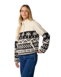 The Rip Curl Womens Bossa Nova 1/4 Zip Polar Fleece Jacket in Black & White
