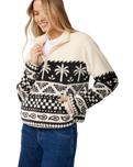 The Rip Curl Womens Bossa Nova 1/4 Zip Polar Fleece Jacket in Black & White