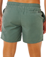 Offset Washed Volley Shorts in Moss