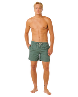 Offset Washed Volley Shorts in Moss