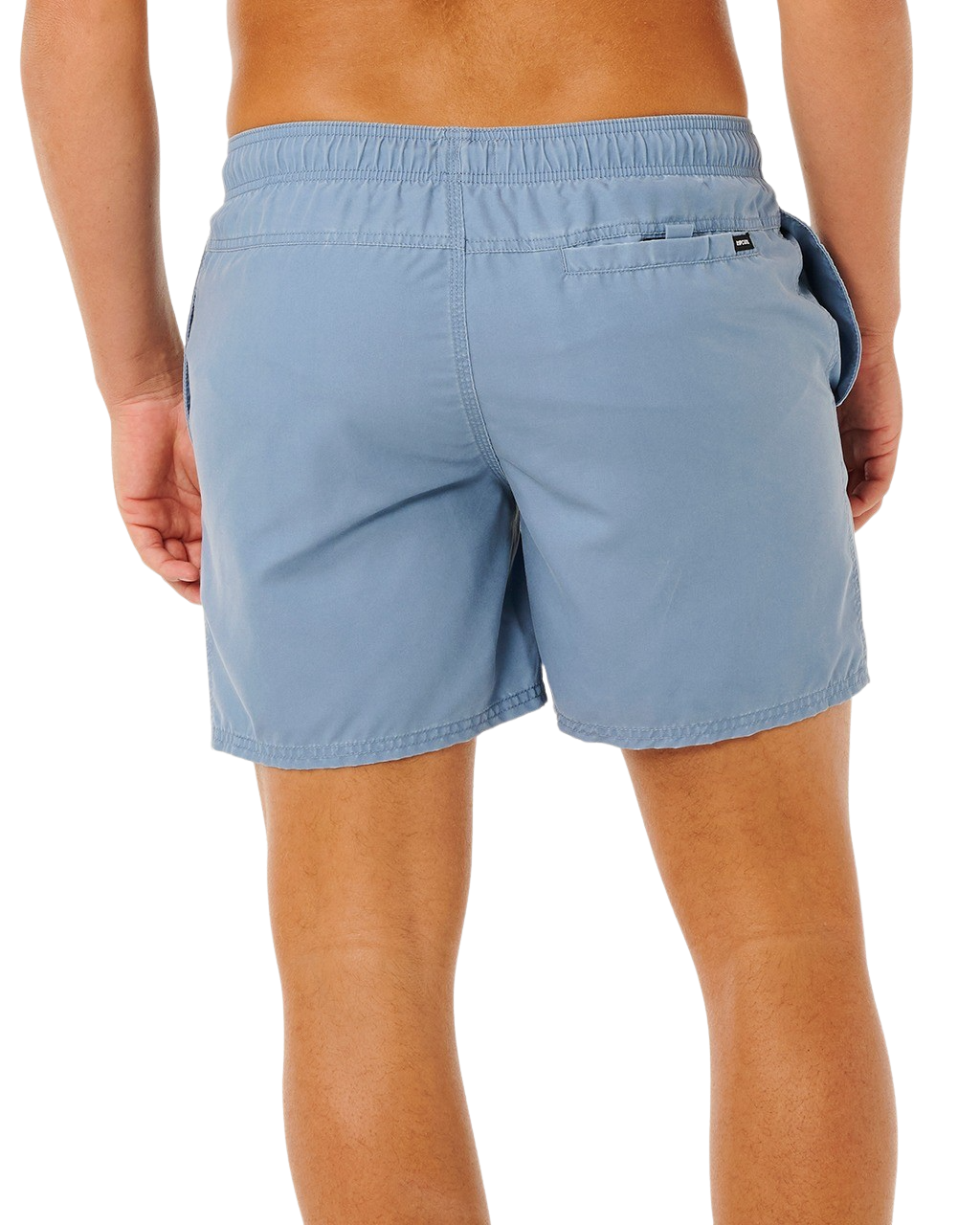 Offset Washed Volley Shorts in Faded Denim