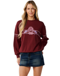 Archive Dolphin Oversized Sweatshirt in Dark Plum