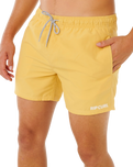 Streamline Offset Volley Shorts in Ochre