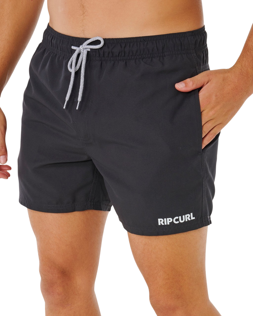Streamline Offset Volley Shorts in Black