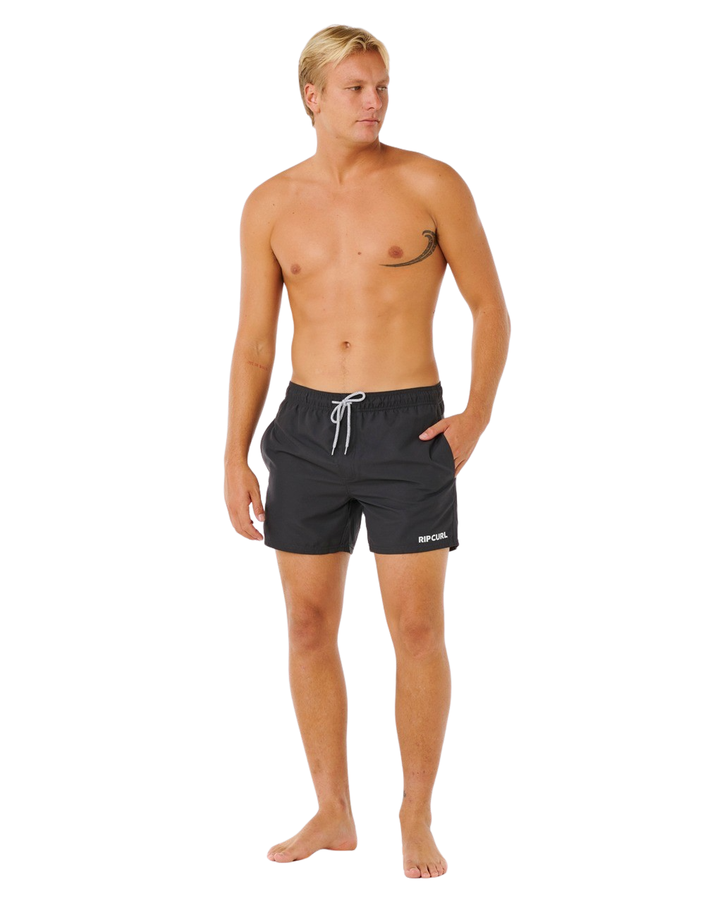 Streamline Offset Volley Shorts in Black