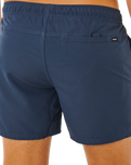 Streamline Offset Volley Shorts in Dark Navy