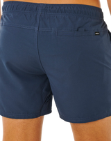 Streamline Offset Volley Shorts in Dark Navy