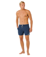 Streamline Offset Volley Shorts in Dark Navy