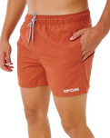 Streamline Offset Volley Shorts in Baked Clay