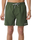 The Rip Curl Mens Streamline Offset Volley Shorts in Dark Olive