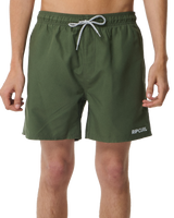 The Rip Curl Mens Streamline Offset Volley Shorts in Dark Olive