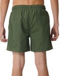 The Rip Curl Mens Streamline Offset Volley Shorts in Dark Olive