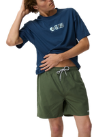 The Rip Curl Mens Streamline Offset Volley Shorts in Dark Olive