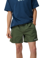 The Rip Curl Mens Streamline Offset Streamline Volley Shorts in Dark Olive
