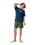The Rip Curl Mens Streamline Offset Streamline Volley Shorts in Dark Olive